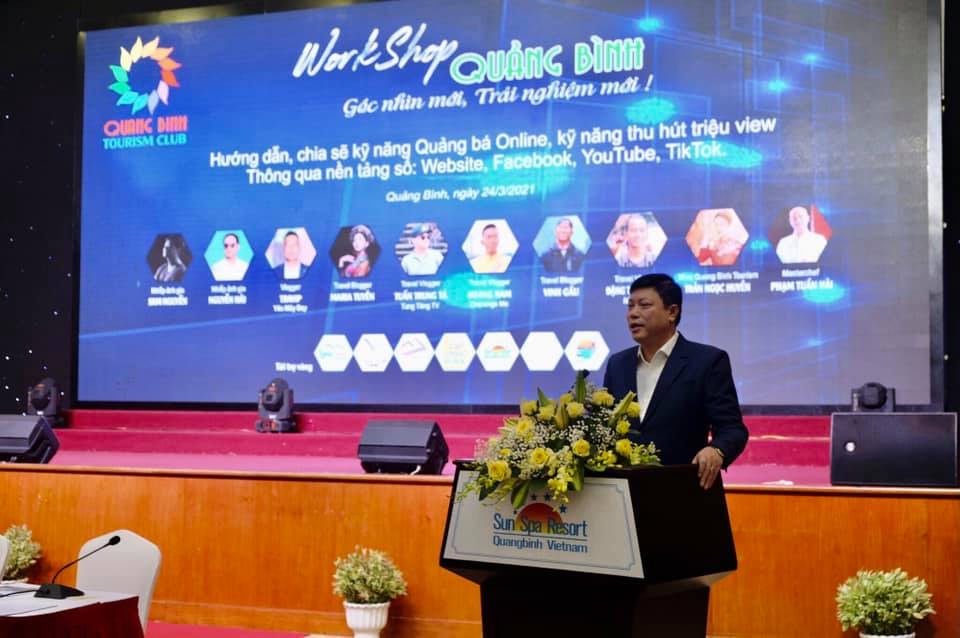 Ông Đặng Đông Hà, Phó Giám đốc Sở  Du lịch Quảng Bình phát biểu chào mừng
